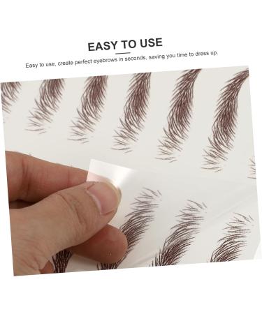 Baluue 63 Sheets Waterproof Eyebrow Stickers Imitation Eyebrow Stick on Eyebrows Makeup Brow Sticker Brown - Buy Online on SooperMarket.com
