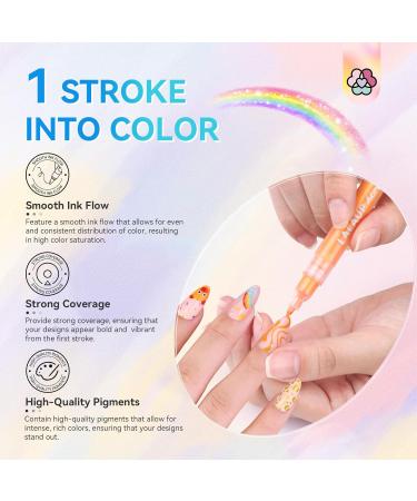 Saviland 12 Colors Nail Art Pens Set - 3D Nail Polish & Graffiti Dotting Tools for DIY Manicure & Salon Nail Art Design - Buy Online on SooperMarket.com