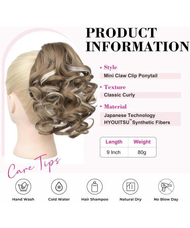 REECHO Classic Loose Curly Wavy Claw Clip Ponytail Extension - Ash Brown with Platinum Highlights - Buy Online on SooperMarket.com