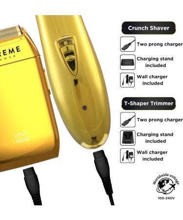 Supreme Trimmer 2-in-1 T-Shaper & Crunch Foil Shaver | STF602 Electric Razor & ST5200 Beard Trimmer | Gold Shaver Combo for Professional Haircuts - Buy Online on SooperMarket.com