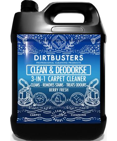 Dirtbusters Carpet Cleaner Shampoo Solution Clean & Deodorise 3-in-1 Cleaning Stain Remove & Odour Treatment Berry Fresh (5L)