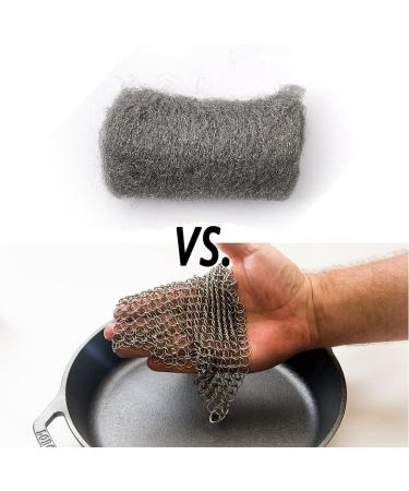 TOUGS Chainmail Scrubber Pot Cleaner with Safe Small Rings More Efficient 8x6 Inch 316 Grade Stainless Steel Dish Washer Square 8x6 Inch - Buy Online on SooperMarket.com