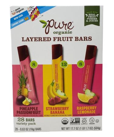Organic Layered Fruit Bars - Pineapple Passion, Strawberry Banana, Raspberry Lemonade - 84 Bars (Pack of 1) - Buy Online on SooperMarket.com