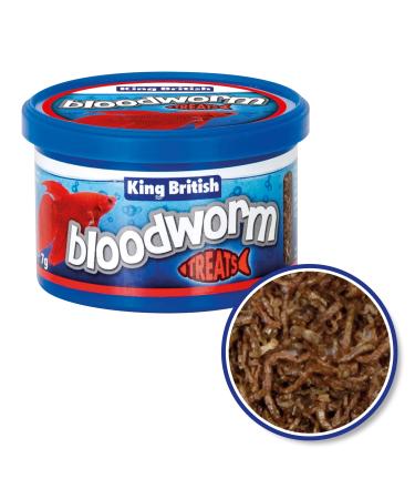 King British | Bloodworm Treats | For All Coldwater Tropical & Marine Fish Turtles & Terrapins | High Protein & Iron | Provides Excellent Colour & Condition | Complementary Treats | 7g Single