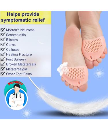 4-Pack Medium-Footed Toe Spreader with Gel Cushion | Breathable Forefoot Pain Relief for Diabetic Feet - Skin Color - Buy Online on SooperMarket.com