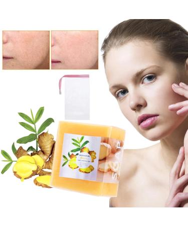 Ginger Bar Soap Lymphatic Detox Ginger Soap Vegan Natural and Organic Soap Bars for Men and Women Kids with Soap Savers Pouch Bag Gift Set Ginger with savers