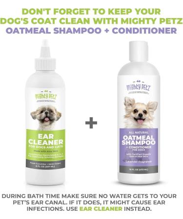 Mighty Petz Dog Ear Cleaner Solution 8 oz - Vet Formulated Gentle Otic Cleaning Drops for Dogs - Supports Infection-Prone Ears, Removes Wax, Debris, & Odor - Cucumber & Melon Scent - Large - Buy Online on SooperMarket.com