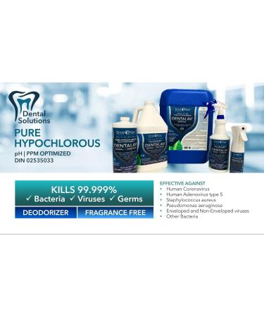 DENTALAV Hospital Grade Dental Cleaner & Disinfectant - Made of Hypochlorous Acid - Deodorizer for Use on All Clinical Surfaces - Multipurpose Surface Cleaner for Floor Furniture & Bathroom - 3785ml - Buy Online on SooperMarket.com