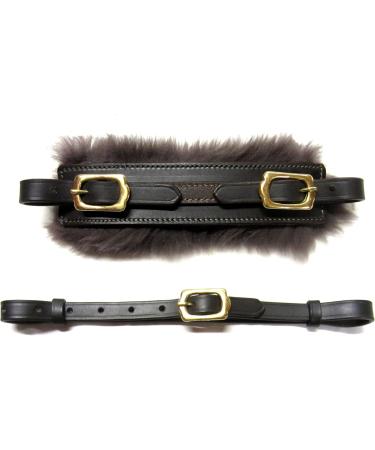 PS Horse Article Set - Bitless Bridle with Flower Brass - Gold - Real Sheepskin Brown & Gold Fittings | International Shipping - Buy Online on SooperMarket.com
