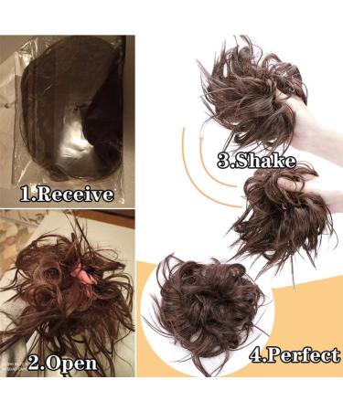 Tousled Updo Messy Bun Hair Extension - Dark Black - Synthetic Wavy Hairpiece for Women - Buy Online on SooperMarket.com