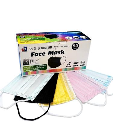 Icoolio op masks medically colorful medical mouth protection medical mask CE certified Typii r mouth nose protective mask face mask disposable masks adults 50 unit size 50.0