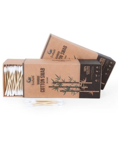 Bamboo Cotton Swabs - 1000 Count - Pointed & Spiral Heads- 100% Biodegradable Cotton Buds | Natural & Sustainable Makeup Remover | Organic Cotton Heads | Eco-Friendly | Cruelty-Free and Vegan. Pointed & Spiral 1000 Count