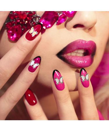 KALLORY 40 Pieces Butterfly Nail Charms Metal Crystal Nail Art Studs Butterflies Nails Decoration for DIY - Buy Online on SooperMarket.com