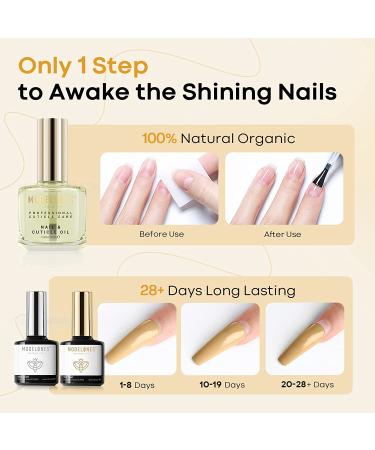 Modelones 15ml Gel Base and Top Coat Set with Cuticle Oil - Nail Treatment Trio - Buy Online on SooperMarket.com