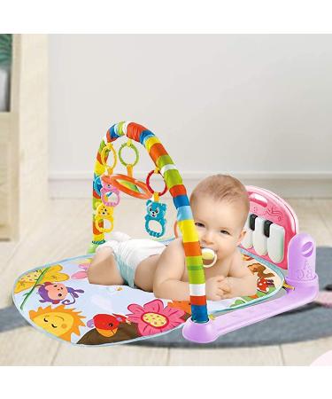 Hoopeum Baby Play Mat Toys for 0-3-6-12 Months Activity Jungle Gym Playmat Tummy Time Mat with Piano Newborn Infant Baby Boys Girls Musical Floor Play Kick & Play Mat for Christmas Toys Gift1 Pink - Buy Online on SooperMarket.com
