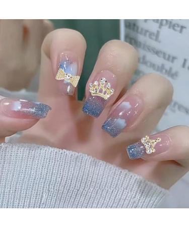 40Pcs 3D Alloy Nail Rhinestones Diamond Crown and Bowknot Charms - Luxury Gold Nail Jewelry Decorations for Women and Girls - DIY Nail Design - Buy Online on SooperMarket.com