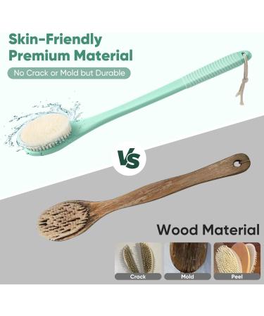Men's Exfoliating Shower Brush with Long Handle - Light Green - Buy Online on SooperMarket.com