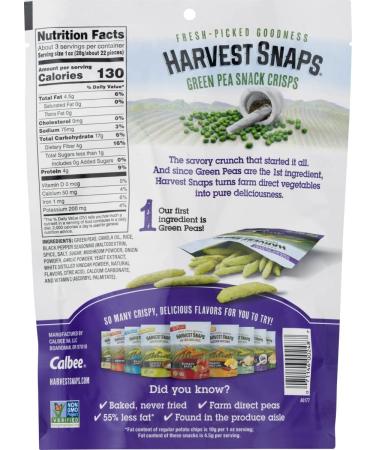 Calbee Harvest Snaps Sampler Variety Pack - Plant-based Gluten Free Crisps - 3 Oz 5 Pack - Buy Online on SooperMarket.com