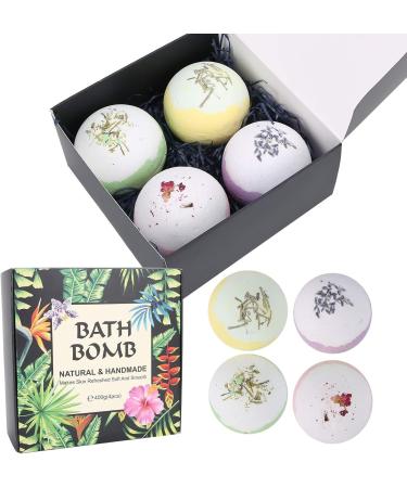 Bath Bubble Ball Gift Set - 4-Piece Handmade Organic Foam for Women | Natural Oils & Moisturizing Bath Salt - Buy Online on SooperMarket.com