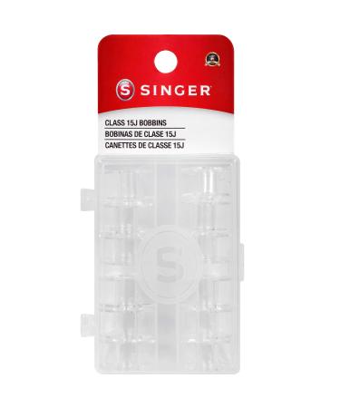 SINGER 06543 Class 15J Bobbins, Transparent, 12-Count 12-pack