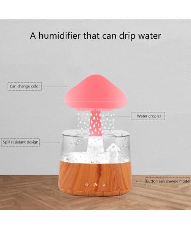 Rain Cloud Humidifier with Colorful Lights and Water Drop Sound - Wood Aroma Diffuser for Home Desk Bedside - Buy Online on SooperMarket.com