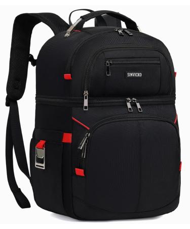 Insulated Cooler Backpack - Keeps 30 Cans Hot/Cold for Up to 12 Hours - Waterproof & Leak Proof Soft Cooler Bag - Insulated Backpack Cooler - Lunch Backpack for Men Women Red