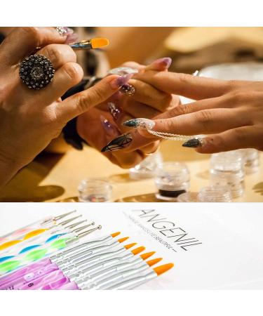 ANGENIL 15PCS Acrylic Nail Brush Set with UV Gel Brushes, Dotting Pen, and Toe Separators - Nail Art Tool Kit with Kabuki Brush for Dust Removal - Buy Online on SooperMarket.com