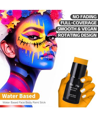 Go Ho Water Based Orange Face Paint Stick 1.06 Oz - Non-Toxic Washable Cream Makeup for Adults & Children - Full Coverage Body Paint for Theater, Halloween, SFX & Cosplay - Buy Online on SooperMarket.com