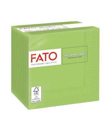 Fato disposable paper napkind ideal for aperitifs and cocktails pack with 100 napkins format 24x24 4-folded 2-layer color apple green 100% pure cellulose paper FSC certified