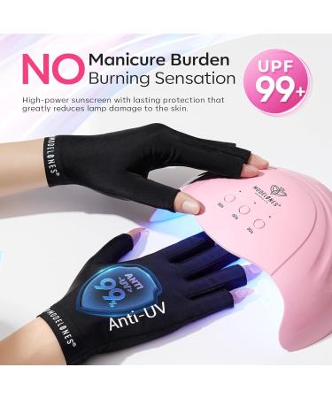 Modelones UV Gloves - Professional UPF99+ Fingerless UV Protection Gloves for Gel Manicures | Anti UV Gloves for Gel Nail Lamp - Protect Your Skin - Buy Online on SooperMarket.com