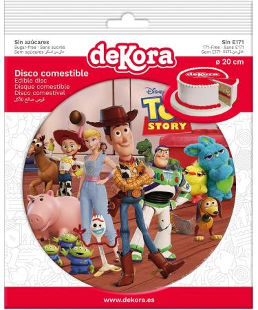 Dekora - Toy Story - Edible Wafer - Birthday Cake Decoration - Children's Characters: Sheriff Woody Buzz Lightyear - Round 20CM - Buy Online on SooperMarket.com