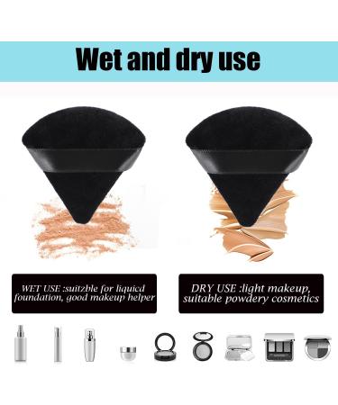 8 Pcs Cotton Powder Puff Set for Makeup - JASSINS Triangle Super Soft Puffs for Concealer, Loose Powder, Foundation - Black - Buy Online on SooperMarket.com