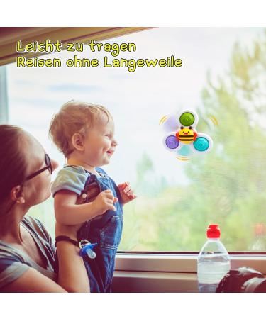 Winstico Suction Cup Toy Set | 3-Pack Fidget Sensory Water Toys for Toddlers 18+ Months | Fun Cartoon Baby Toys - Buy Online on SooperMarket.com