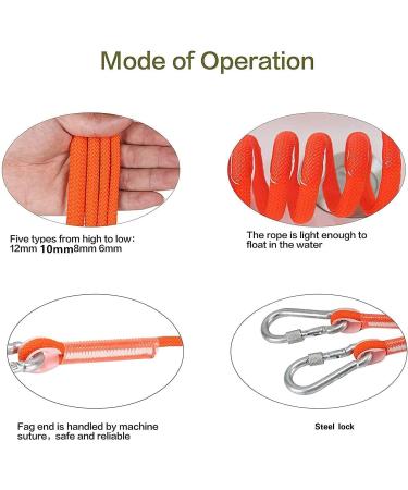 Airui 10mm Outdoor Climbing Rope - 10m Safety Braid Nylon Escape Rescue Rope in Orange - Buy Online on SooperMarket.com