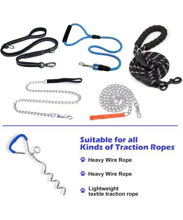 JETOP Heavy Duty Dog Stake & 10 ft Dog Chains Steel Spiral Ground Dog Spike for Outdoor Yard and Camping Dog Camping Accessories for Puppy Pet and Medium Dogs (176 lbs of pull) (Blue) - Buy Online on SooperMarket.com
