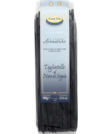 Camp'Oro Le Aromatiche Black Squid Ink Tagliatelle Italian Pasta, Black Squid Ink, 17.6 oz