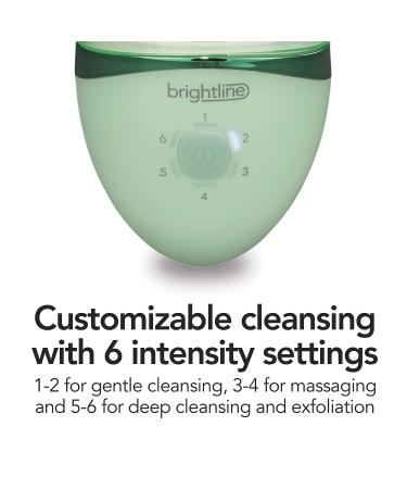 Brightline Sonic Rechargeable Electric Facial Cleansing Brush System | 6 Intensity Settings | 3 Scrub Brush Heads | Green - Buy Online on SooperMarket.com