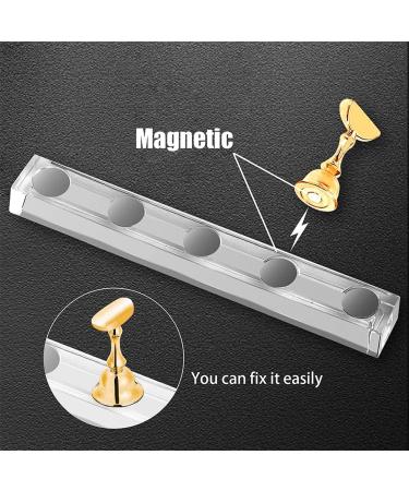 Magnetic Nail Tips Stand Nail Stand Display 2 Sets Acrylic Nail Display Stand False Nail Tips Holder Nail Stand Nail Tip Practice Holder Magnetic for Painting Nails False Nail Tip Manicure Tool golden - Buy Online on SooperMarket.com