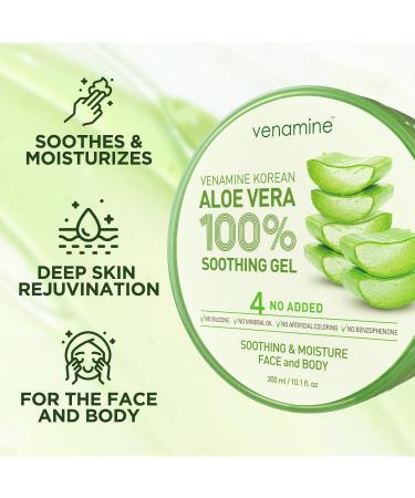 Venamine Korean Aloe Vera Soothing Moisture Gel 100 - 300ml for Face and Body - Buy Online on SooperMarket.com