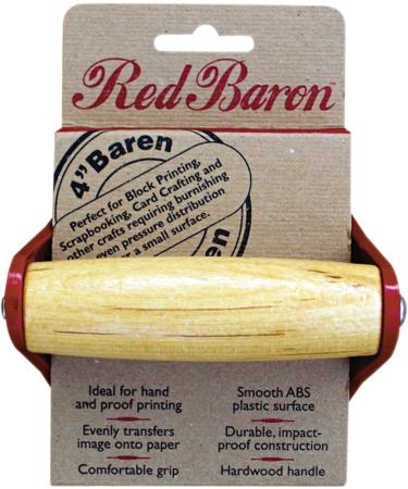 Speedball Red Baron Baren   Comfort Grip Handle and Smooth Plastic Surface - Red  4 Inches - Buy Online on SooperMarket.com