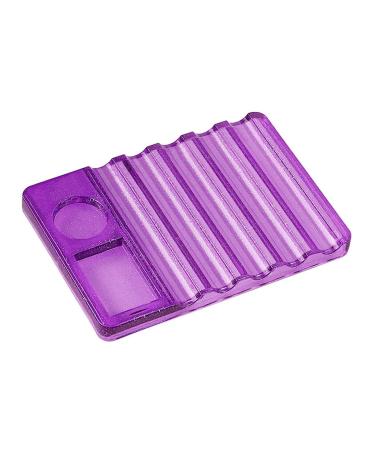 Worparsen Nail Art Palette Eye-catching Vivid 7 Slots Nail Art Brush Holder Compatible with Women Purple