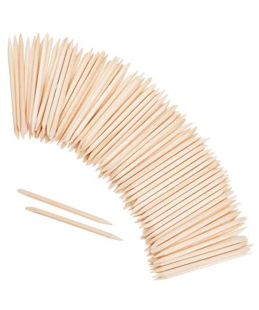 500 Pieces Orange Wood Nail Sticks Double Sided Wood Cuticle Pusher Remover Manicure Pedicure Tool for Home and Salon  4.53 Inches 500 Pieces