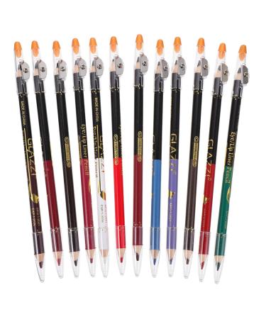 NOLITOY 12pcs Lip Liner Eyeliner Lip Glitter Waterproof Eyebrow Pencil Anjoize Eyebrow Pen Eyebrow Precision Brush Waterproof Eye Liner Pencil Matte Makeup Pen Water Proof Wooden