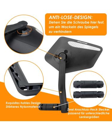 Arkham Bicycle Mirror - Extra Large HD Real Glass Rearview Mirror for E-Bikes & Bicycles | Universal Fit 15-20mm Left Handlebar - Buy Online on SooperMarket.com