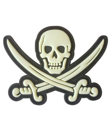 Calico Jack Skull Pirate Jolly Roger Morale Tactical ISAF PVC Rubber 3D Touch Fastener Patch