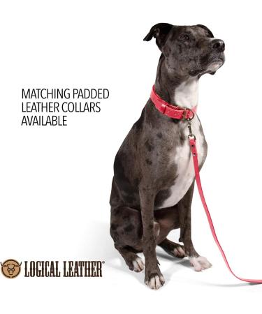 Logical Leather 6ft Heavy Duty Full Grain Leather Dog Leash - Pink - Buy Online on SooperMarket.com