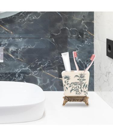 Buy Cabilock Ceramic Toothbrush Holder - Versatile Bathroom Accessory for Washbasins | American Style Toothpaste Storage - Buy Online on SooperMarket.com