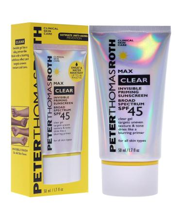 Peter Thomas Roth Max Clear Invisible Sunscreen SPF 45 Primer | Water-Resistant Gel Formula with Silky Finish | 1.7 fl. oz - Buy Online on SooperMarket.com
