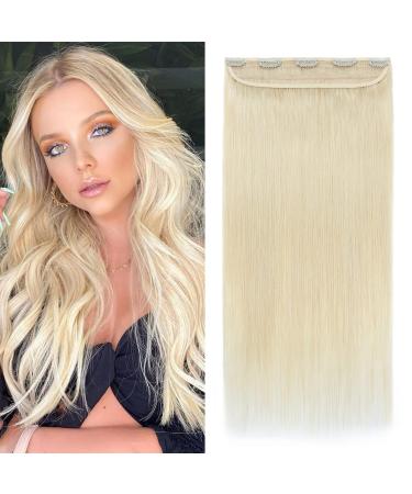 Hair parts real hair clip in extensions real hair 1PC 5Clips thick hair extension 7a human hair soft hair extensions 20cm-60g 60# platinum blonde