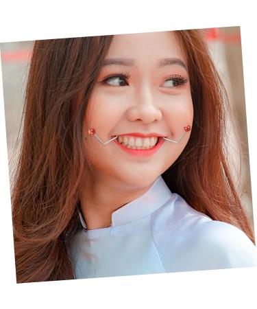 BELLIFFY 1 Pair Dimple Trainer Face Dimples Trainer Dimples Maker Facial Exerciser Face Dimples Shaper Trainer for Dimples Facial Tools Cheeks Clip Face Exerciser Tool Dimples Exerciser 4.30X2.50X0.80CM Red - Buy Online on SooperMarket.com